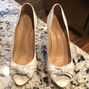 Raphaella Booz White leather platform pumps 7